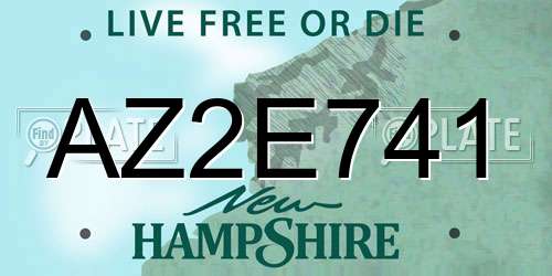 AZ2E741 New Hampshire License Plate