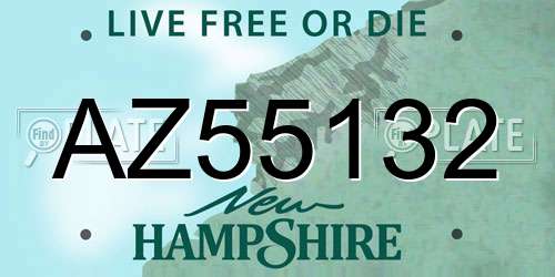AZ55132 New Hampshire License Plate