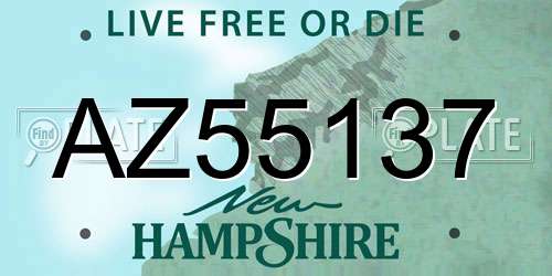 AZ55137 New Hampshire License Plate