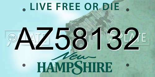 AZ58132 New Hampshire License Plate