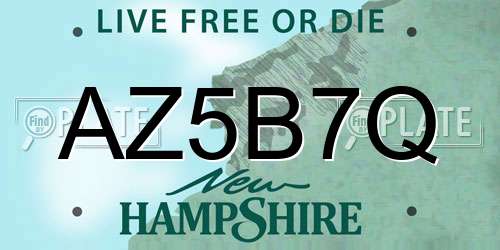 AZ5B7Q New Hampshire License Plate