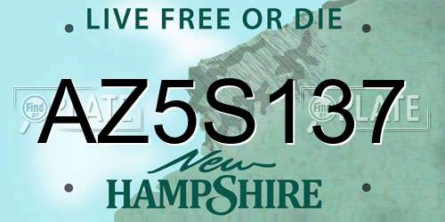 AZ5S137 New Hampshire License Plate