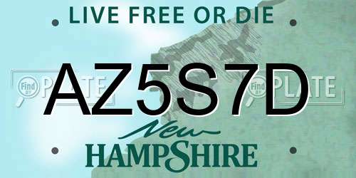 AZ5S7D New Hampshire License Plate