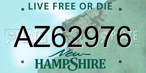 AZ62976 New Hampshire License Plate