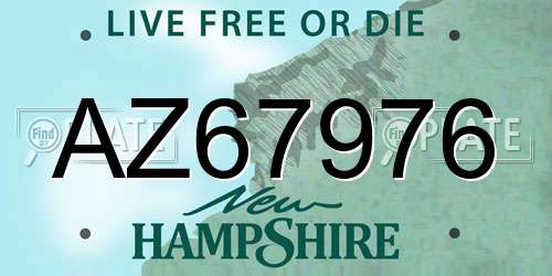 AZ67976 New Hampshire License Plate