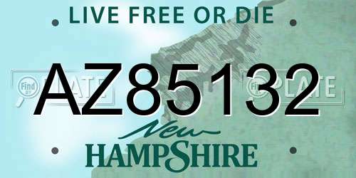 AZ85132 New Hampshire License Plate