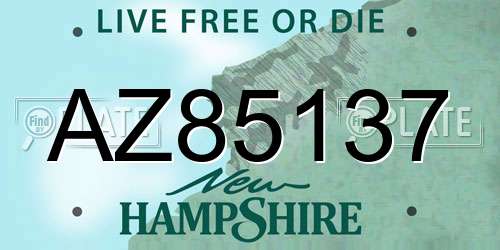 AZ85137 New Hampshire License Plate