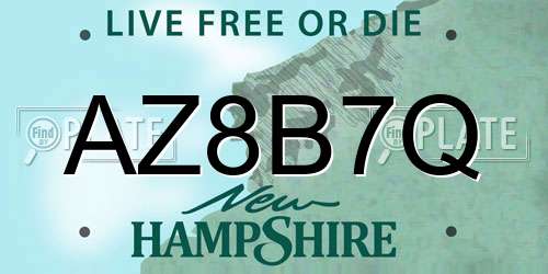 AZ8B7Q New Hampshire License Plate