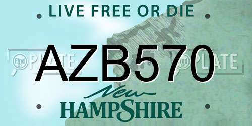 AZB570 New Hampshire License Plate