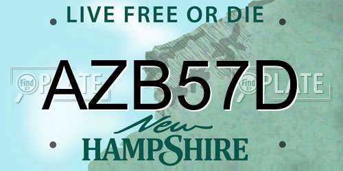 AZB57D New Hampshire License Plate