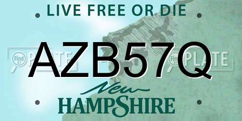 AZB57Q New Hampshire License Plate