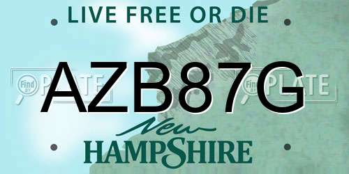 AZB87G New Hampshire License Plate