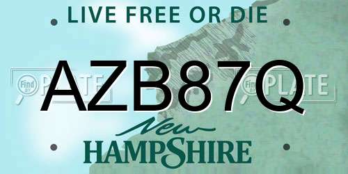 AZB87Q New Hampshire License Plate