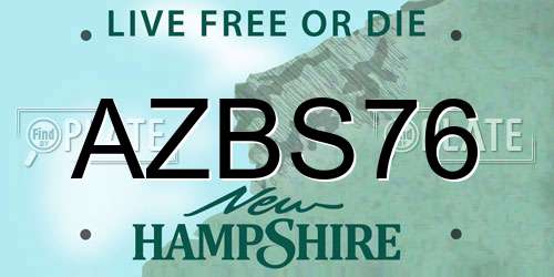 AZBS76 New Hampshire License Plate