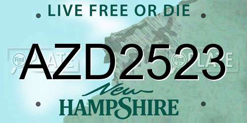 AZD2523 New Hampshire License Plate