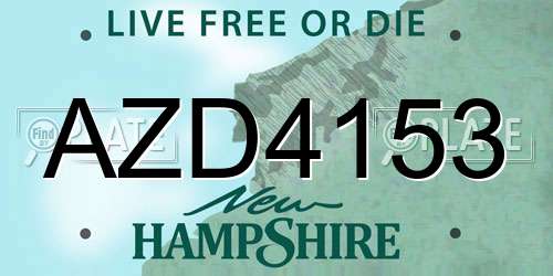 AZD4153 New Hampshire License Plate