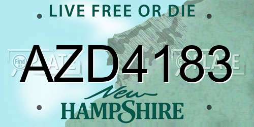 AZD4183 New Hampshire License Plate