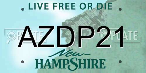 AZDP21 New Hampshire License Plate