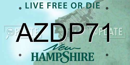 AZDP71 New Hampshire License Plate