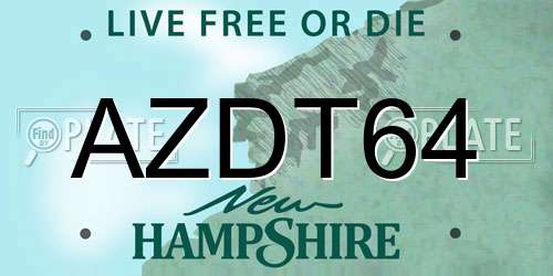 AZDT64 New Hampshire License Plate