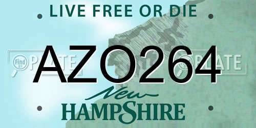 AZO264 New Hampshire License Plate