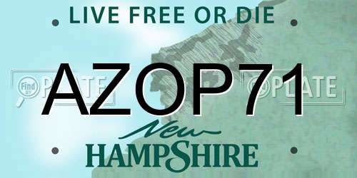 AZOP71 New Hampshire License Plate