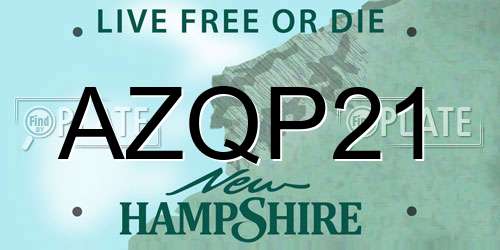 AZQP21 New Hampshire License Plate