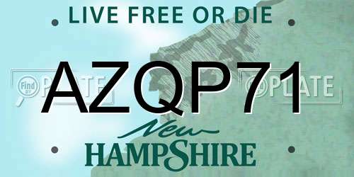 AZQP71 New Hampshire License Plate