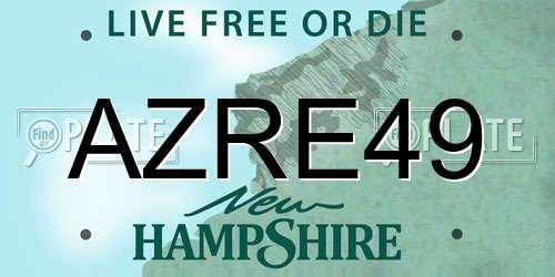 AZRE49 New Hampshire License Plate
