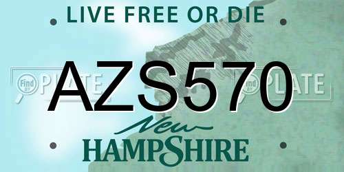 AZS570 New Hampshire License Plate