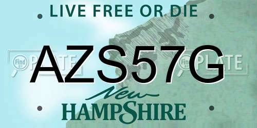 AZS57G New Hampshire License Plate