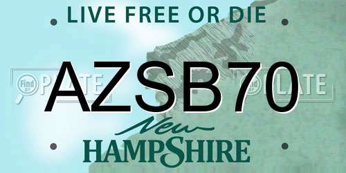 AZSB70 New Hampshire License Plate