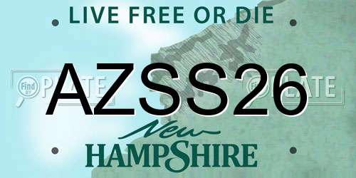 AZSS26 New Hampshire License Plate