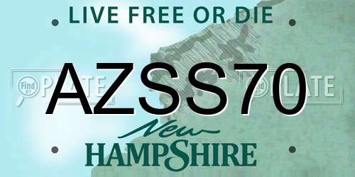 AZSS70 New Hampshire License Plate