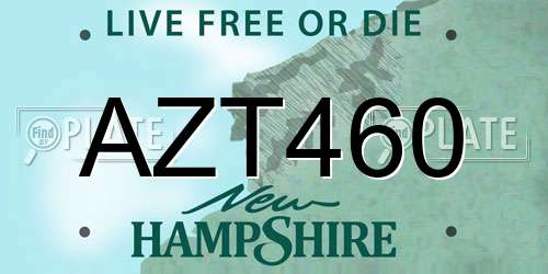 AZT460 New Hampshire License Plate