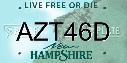 AZT46D New Hampshire License Plate