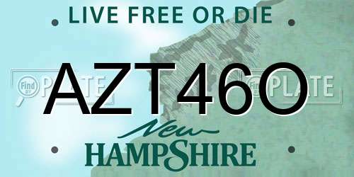 AZT46O New Hampshire License Plate