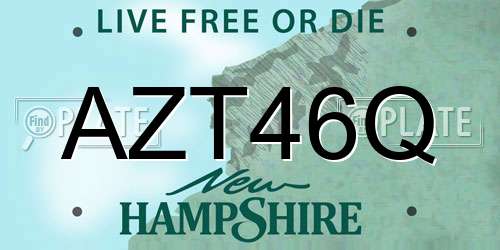 AZT46Q New Hampshire License Plate