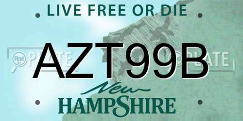 AZT99B New Hampshire License Plate