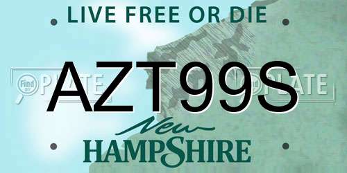 AZT99S New Hampshire License Plate