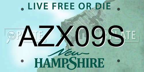 AZX09S New Hampshire License Plate