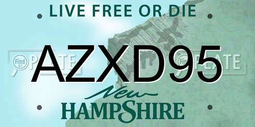 AZXD95 New Hampshire License Plate