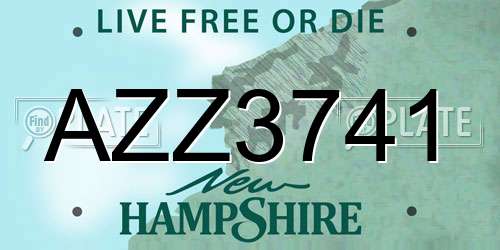 AZZ3741 New Hampshire License Plate