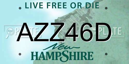AZZ46D New Hampshire License Plate