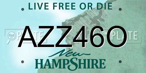 AZZ46O New Hampshire License Plate