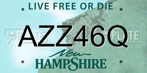 AZZ46Q New Hampshire License Plate