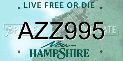 AZZ995 New Hampshire License Plate