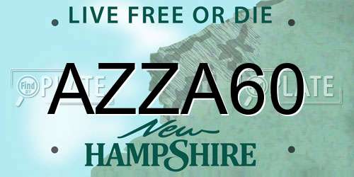 AZZA60 New Hampshire License Plate