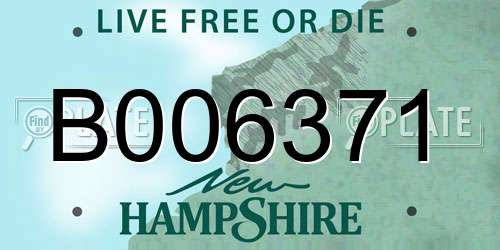B006371 New Hampshire License Plate
