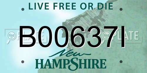 B00637I New Hampshire License Plate